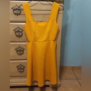 Yellow cut out dress